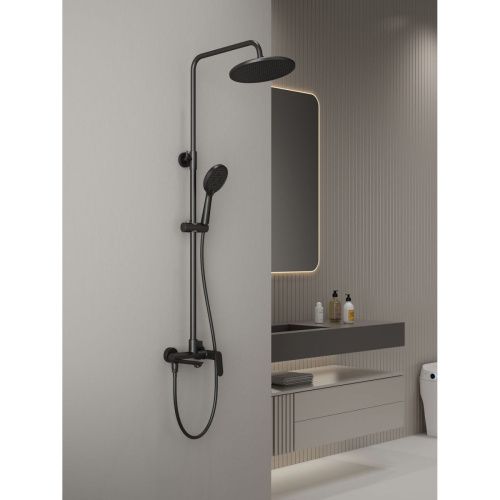 Душевая стойка Splenka S41.24.06 настенная цвет черный - фото 4