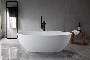 Ванна из искусственного камня Vincea Solid Surface VBT-4S01MW 170х75 отдельностоящая овальная