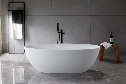 Ванна из искусственного камня Vincea Solid Surface VBT-4S01MW 170х75 отдельностоящая овальная