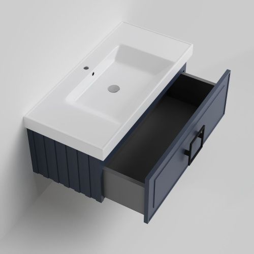 Тумба с раковиной La Fenice CUBO NFNC-01-CUB-BG-100-3-100 100х50 подвесная цвет синий - фото 2