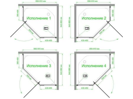 Душевой уголок Royal Bath TR RB9085TR-T-BL 90х85 стекло прозрачное профиль черный без поддона