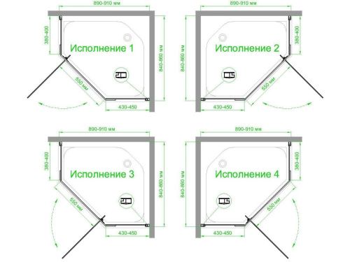 Душевой уголок Royal Bath TR RB9085TR-T-BL 90х85 стекло прозрачное профиль черный без поддона - фото 4