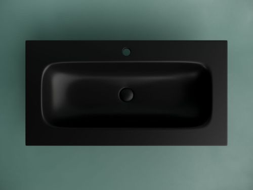 Раковина из сантехнического фарфора Ceramica Nova GRACE CN7019MB 90х50 накладная цвет черный 1 отверстие под смеситель - фото 3