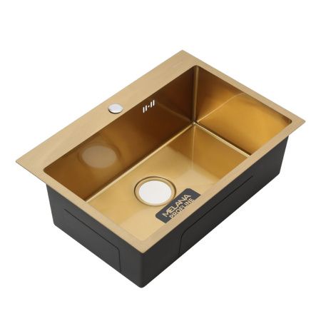 Кухонная мойка Melana ProfLine D6545HG золото 65х45 цвет золото поверхность матовая