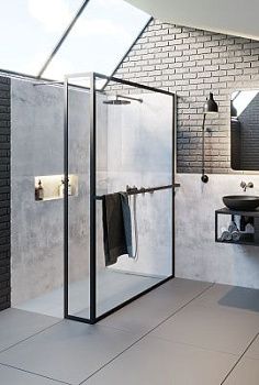 Душевая перегородка Riho LUCID G005033121 90х200 стекло прозрачное профиль черный