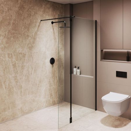 Душевая перегородка RGW Walk In 351005123-14 120х195 стекло прозрачное профиль черный