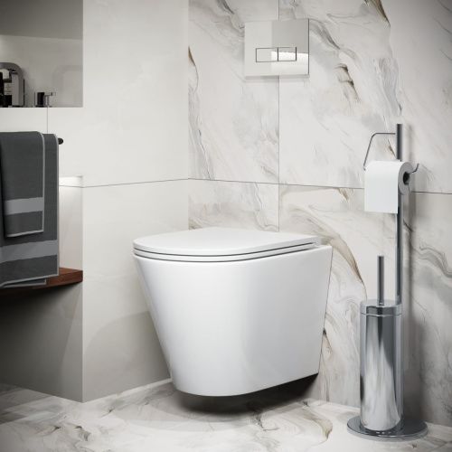 Унитаз подвесной Grossman Торнадо GR-4478SQ белый с сиденьем микролифт безободковый смыв торнадо - фото 5