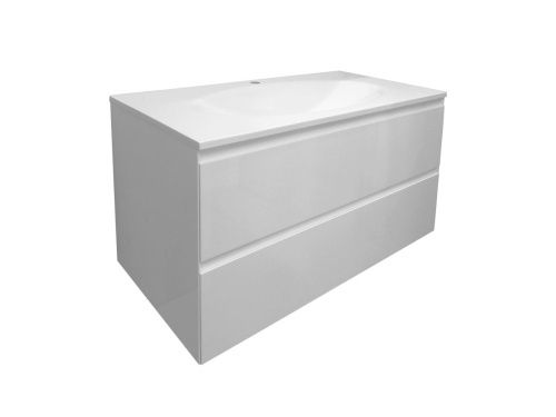 Тумба с раковиной Эстет Malta ФР-00007060 100х50 подвесная цвет белый - фото 2