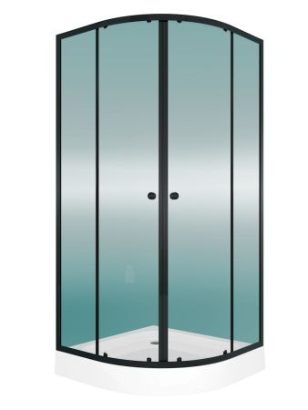 Душевой уголок Teymi Lina T00504 90х90 стекло прозрачное профиль черный с поддоном