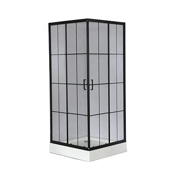 Душевой уголок Cerutti SPA MUZA90 90х90 стекло с рисунком профиль черный без поддона