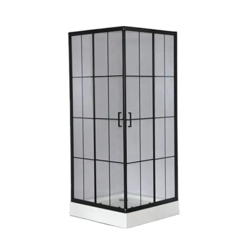 Душевой уголок Cerutti SPA MUZA90 90х90 стекло с рисунком профиль черный без поддона