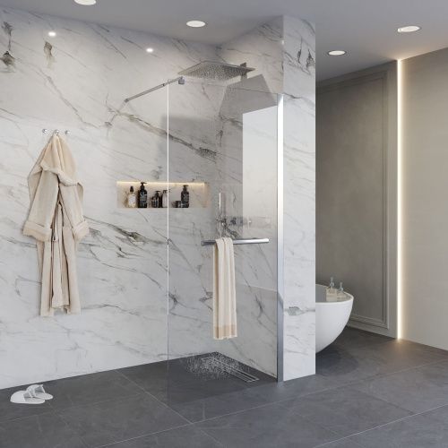 Душевая перегородка Niagara Nova NG-661-90 90х195 стекло прозрачное профиль хром - фото 2