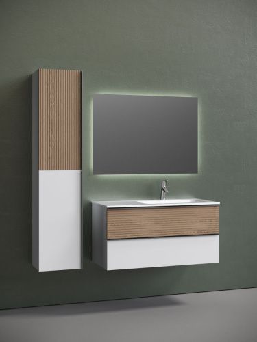 Тумба под раковину Sancos DELTA DL100RW 100х40 подвесная цвет коричневый - фото 3