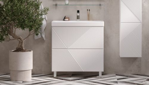 Тумба под раковину Velvex EDGE tn.EDG.9696.80.2Y белый глянец 80х40 напольная цвет белый - фото 2