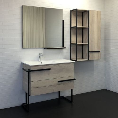 Тумба с раковиной Comforty Дюссельдорф 00-00004093CF 100х50 напольная цвет серый - фото 5