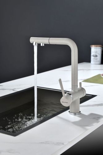 Смеситель для кухни Paulmark SERPENTINE Se213222-BE на мойку бежевый - фото 3