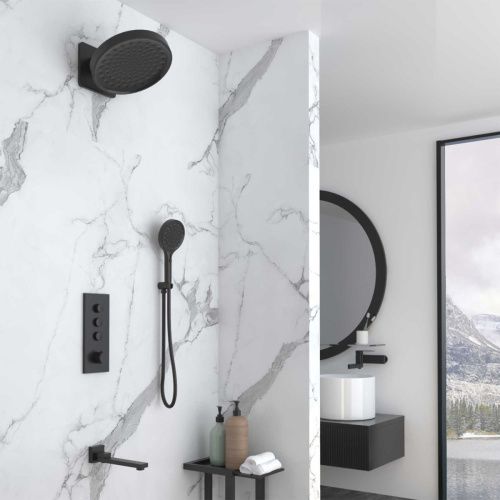 Душевая система Vincea VSFW-433TI3MB встраиваемая в стену цвет черный с термостатом
