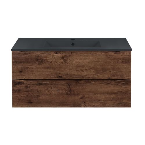 Тумба под раковину Vincea Mia VMC-2MC100RW 100х50 подвесная цвет коричневый - фото 5
