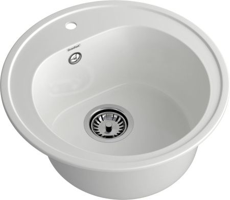 Кухонная мойка Granfest Rondo R-510 иней 50х50 цвет белый поверхность матовая