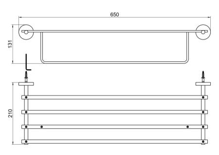Полка в ванную комнату Aquatek БЕТТА AQ4615MB