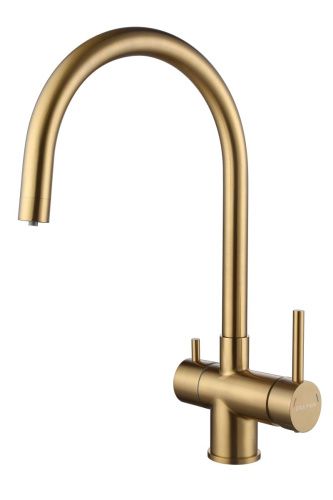 Смеситель для кухни Paulmark HELLER He213218-BG на мойку золото