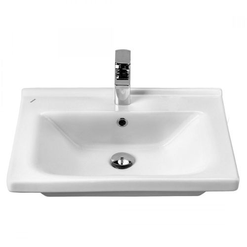 Раковина керамическая Onika Миранда 1WH302421 60х50 накладная цвет белый 1 отверстие под смеситель - фото 2