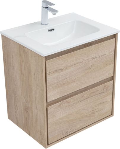 Тумба под раковину Aquanet Милан 00336382 60х50 подвесная цвет бежевый - фото 4