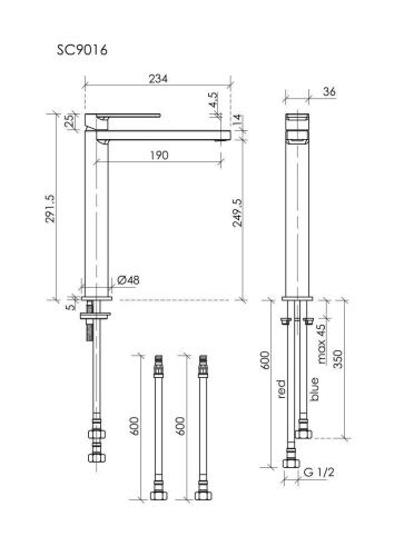 Смеситель Sancos Studio SC9016GG на раковину вороненая сталь - фото 3