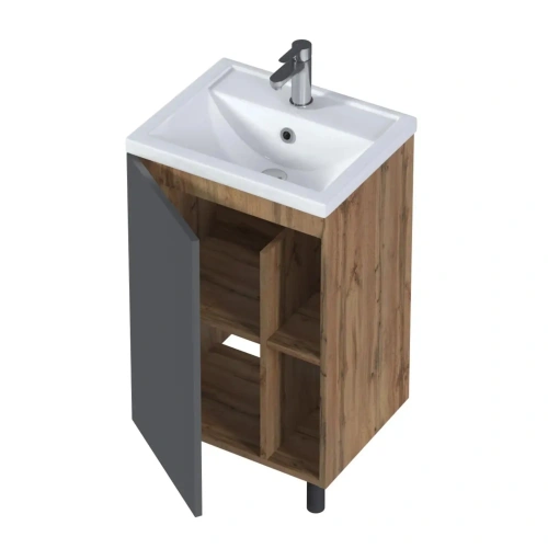 Тумба с раковиной 1MarKa Orlan Ц0000026838 50х40 напольная цвет черный - фото 2