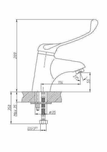 Смеситель Haiba HB54 HB1054 на раковину хром - фото 3