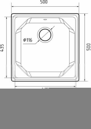 Кухонная мойка Granfest Unique U-500 терракот 50х50 цвет коричневый поверхность матовая