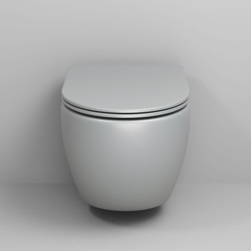 Унитаз подвесной Grossman Color GR-4455GLMS светло-серый с сиденьем микролифт безободковый каскадный смыв - фото 4