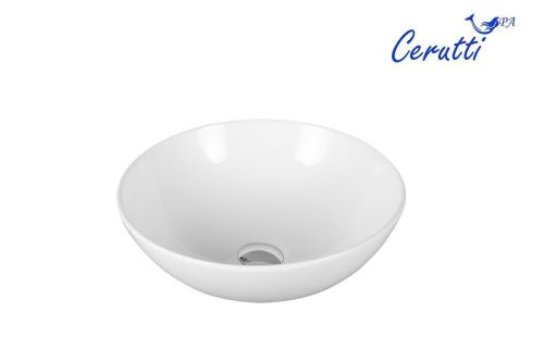 Раковина из сантехнического фарфора Cerutti SPA CR3301GW 40х40 накладная цвет белый без отверстий под смеситель - фото 2