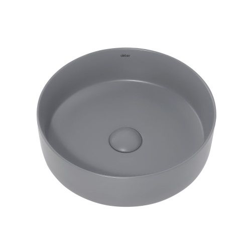 Раковина из сантехнического фаянса Abber BEQUEM AC2108MG 40х40 накладная цвет серый без отверстий под смеситель - фото 3