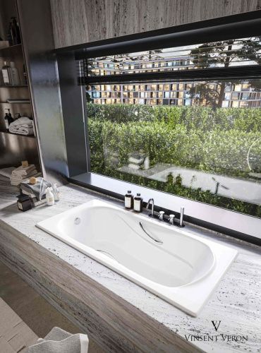 Ванна чугунная Vinsent Veron Haiti VHT1708042H/VH008CH-AS 170х80 пристенная прямоугольная с ножками с ручками - фото 2