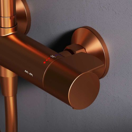 Душевая стойка Am.Pm X-Joy F0785A444 настенная цвет золото с термостатом - фото 5