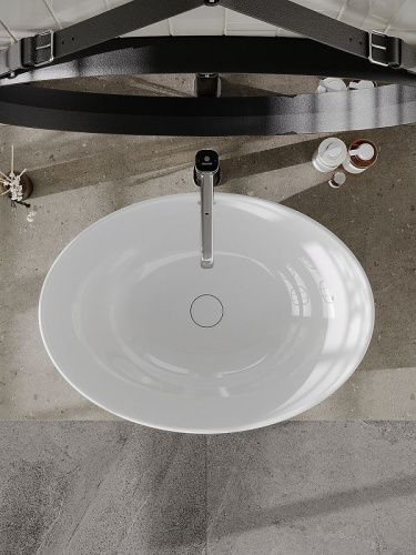 Раковина из сантехнического фарфора Orange B08-585w 60х40 накладная цвет белый - фото 2