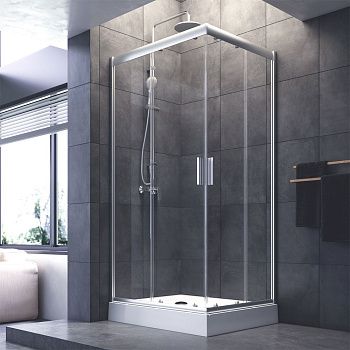 Душевой уголок Am.Pm Gem W90G-404-100280-MT 100х80 стекло прозрачное профиль хром без поддона