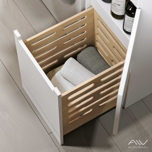 Тумба с раковиной Alavann Cosmetic ALV1038000 90х50 напольная цвет белый - фото 5