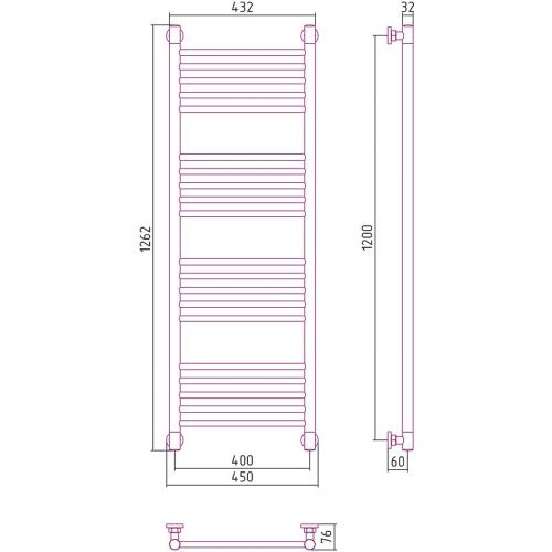 Полотенцесушитель водяной Сунержа Богема + 31-0220-1240 40х120 черный - фото 4