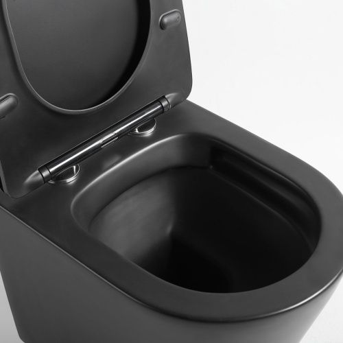 Унитаз подвесной Vincea Piatti VT1-11SMB черный с сиденьем микролифт безободковый душевой смыв - фото 5