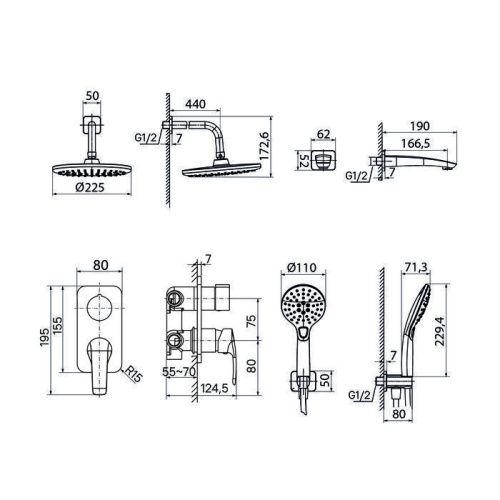 Душевая система Iddis Ray RAYSB03i68 встраиваемая в стену цвет хром - фото 3