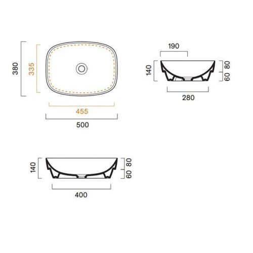 Раковина керамическая Catalano Alvea 624500001 50 см полувстраиваемая цвет белый без отверстий под смеситель - фото 2