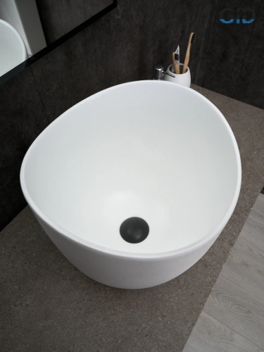 Раковина керамическая Gid Creativo 51221 40х40 накладная цвет белый без отверстий под смеситель - фото 3