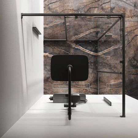 Душевой уголок Am.Pm Func W84G-403-9090-BТ 90х90 стекло прозрачное профиль черный без поддона