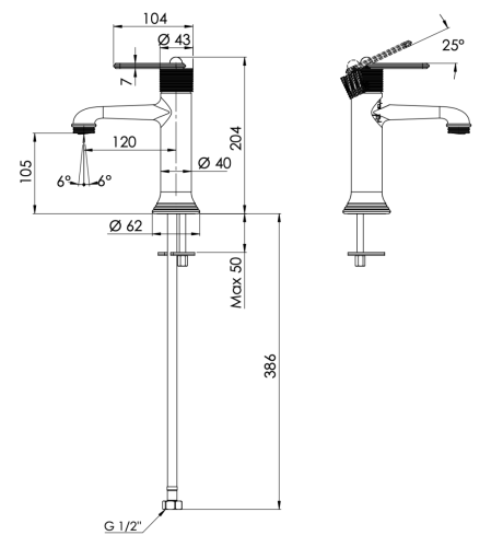 Смеситель Daniel Brooklyn BY606NDP на раковину золото - фото 2