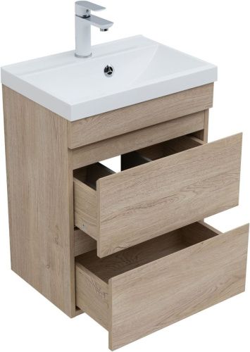 Тумба под раковину Aquanet Нота NEW 00334196 50х30 подвесная цвет бежевый - фото 2