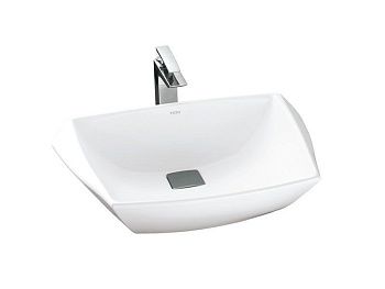 Раковина из сантехнического фаянса Toto LW681B 60х50 накладная цвет белый