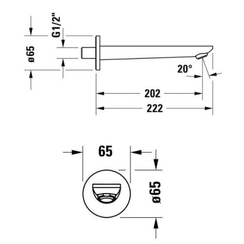 Излив Duravit Wave WA5240010046 настенный черный - фото 2