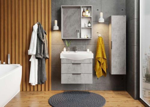 Тумба под раковину Onika Девис 106546 60х40 подвесная цвет серый - фото 2